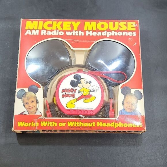 BRAND NEW VINTAGE 1970'S Walt DISNEY MICKEY MOUSE AM RADIO W/ HEADPHONES - Picture 4 of 10